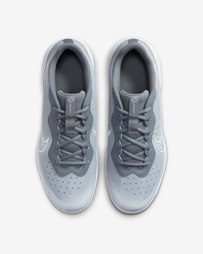 Nike Men's Alpha Huarache Varsity 4 Low Cleats- Wolf Grey