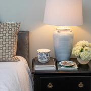 Greenleaf Patterned 3 Wick Candle - Classic Linen