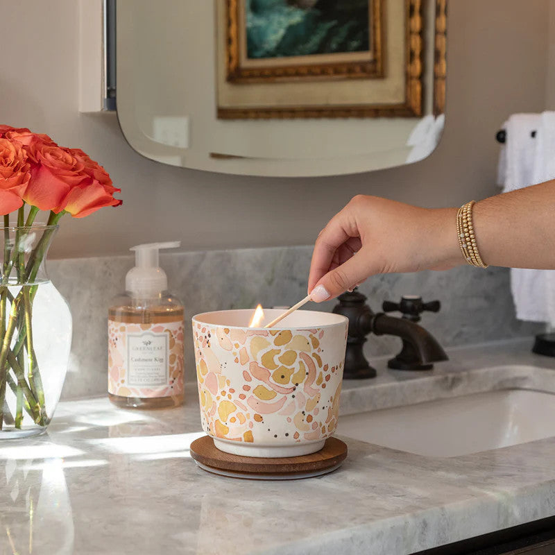 Greenleaf Patterned 3 Wick Candle - Cashmere Kiss