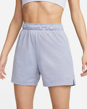 Nike Attack Women's Dri-Fit Fitness Mid-Rise 5" Unlined Shorts - Indigo Haze/Gridiron/Oxygen Purple
