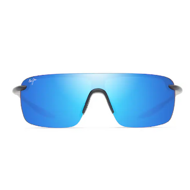 Maui Jim Palulu Polarized Shield Sunglasses - Matte Black with Blue Hawaii