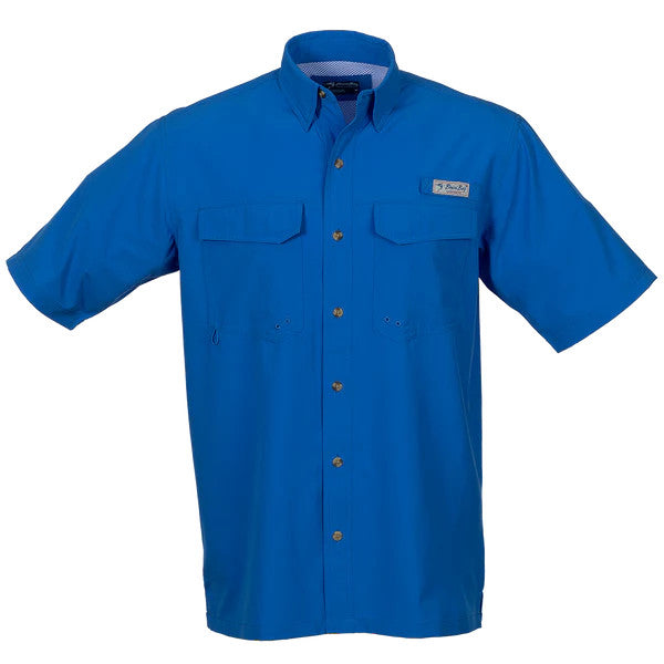 Bimini Bay Flats V Men's Short Sleeve Featuring Bloodguard Plus - Blue Wave