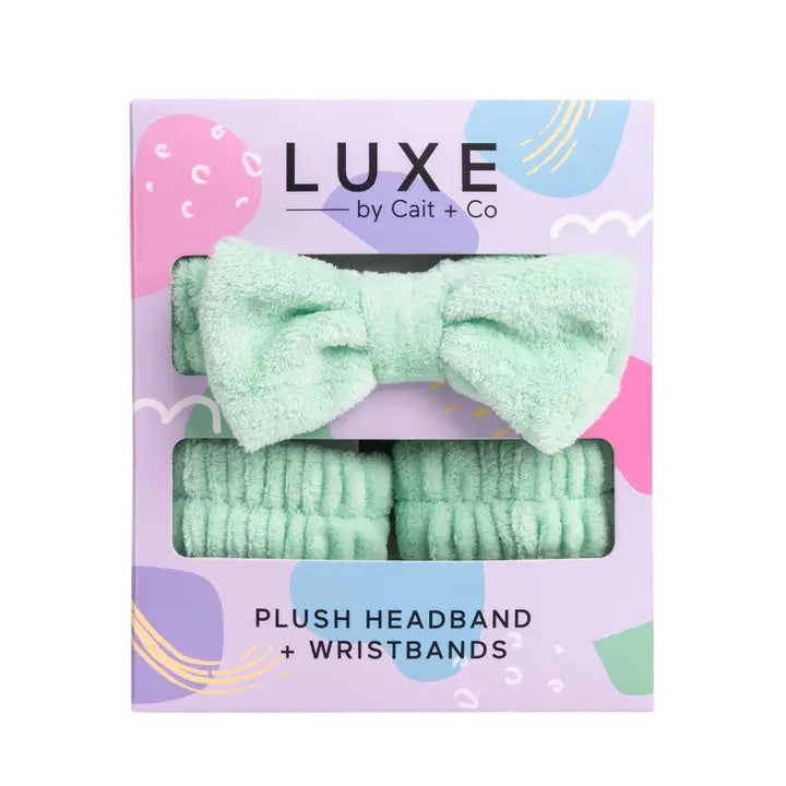 Cait & Co Luxe Headband + Wristbands - Green