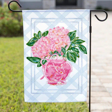 The Navy Knot Spring Garden Flag – Pink Floral Vase