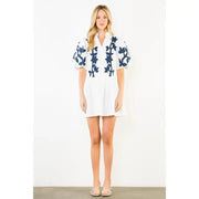 THML Women's Puff Sleeve Short Dress - White