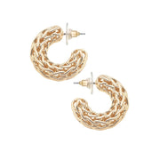 Canvas Camille Frozen Chain Hoop Earrings in Shiny Gold
