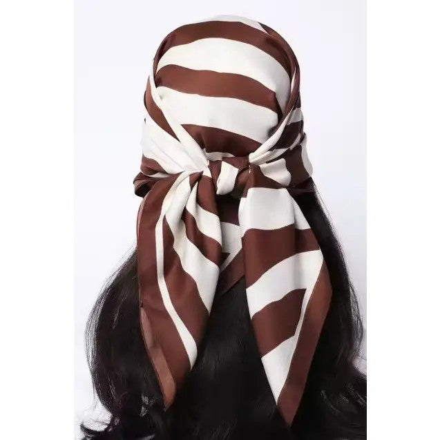 Josslyn Large Vintage Zebra Print Bandana Scarf