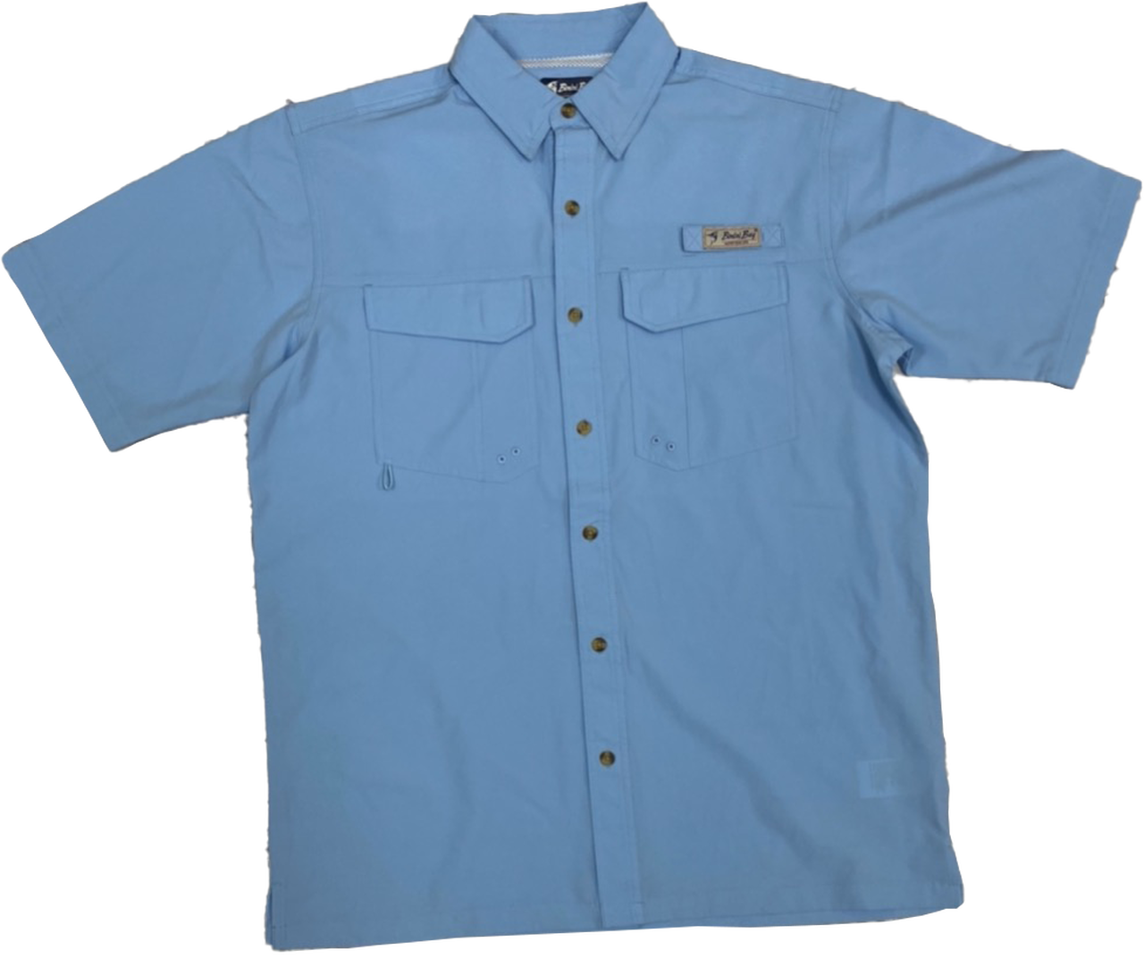Bimini Bay Flats V Short Sleeve Fishing Shirt - Placid Blue