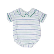 The Oaks Apparel Company Infant Baylor Green Stripe Bubble