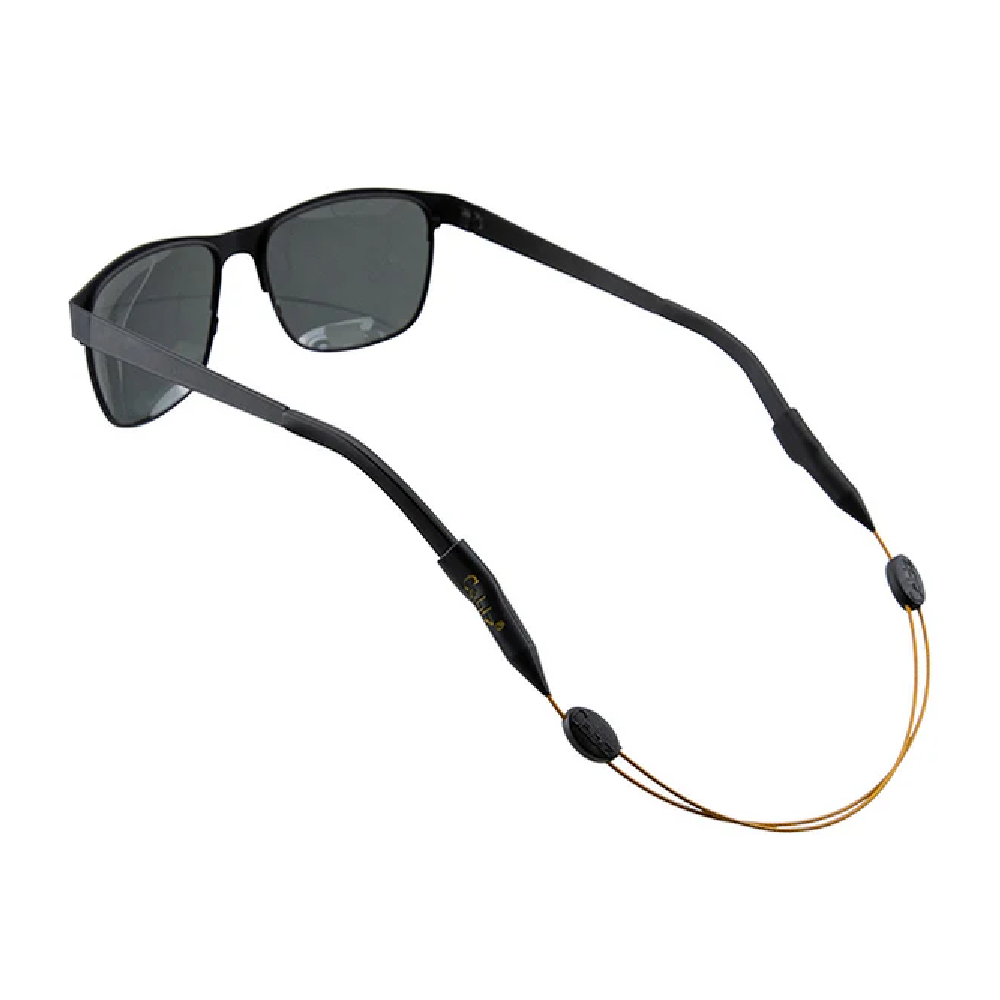 Cablz Adjustable Zipz Eyewear Retainer - Black/Gold 14"