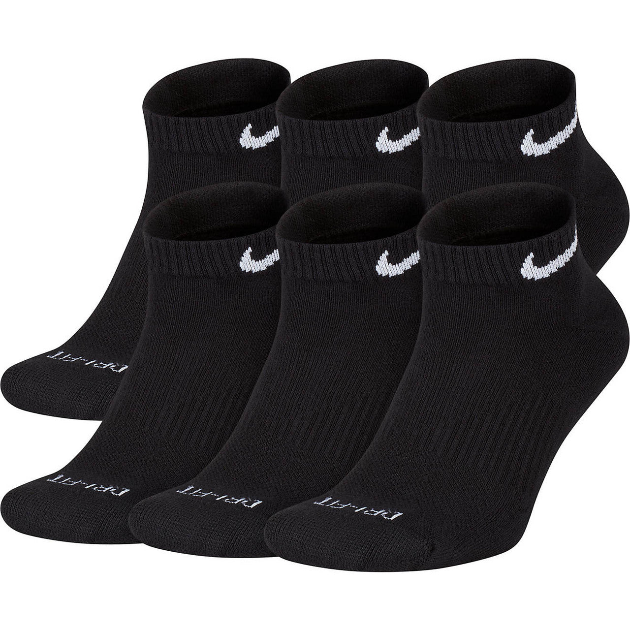 Nike Men's Everyday Plus Cushioned Training Ankle Socks-Black/White