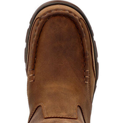 Georgia Boot Athens SuperLyte Alloy Toe Waterproof Wellington Pull-On-Brown