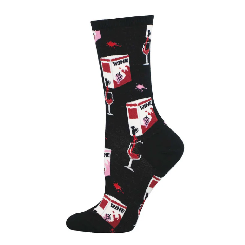 Socksmith Women’s Fine Like Boxed Wine Crew Socks