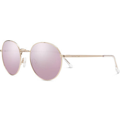 Suncloud Bridge City Sunglasses - Rose Gold with Polarized Pink Gold Mirror Lens