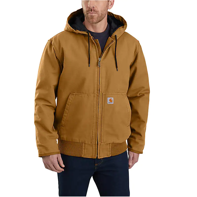Carhartt Men's Loose Fit Washed Duck Insulated Active Jacket-Carhartt Brown