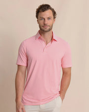 Southern Tide Men's brrr°-eeze Meadowbrook Stripe Polo - Sunkist Coral