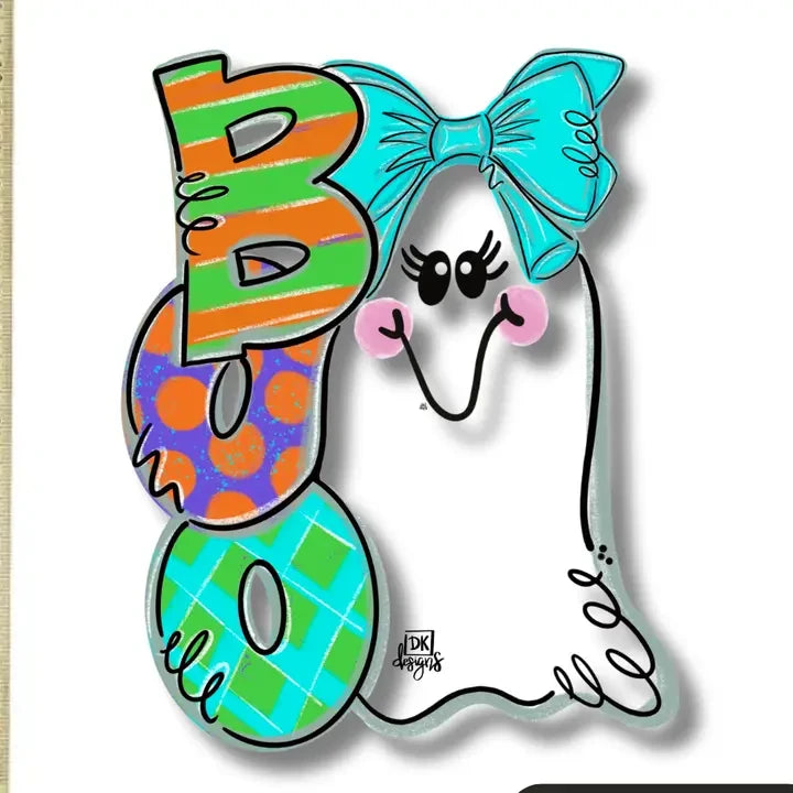 DK Designs Boo Bow Girl Ghost Mini