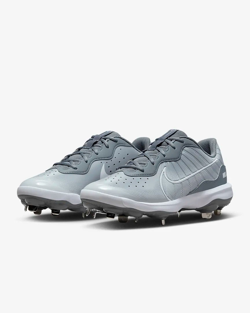 Nike Men's Alpha Huarache Varsity 4 Low Cleats- Wolf Grey