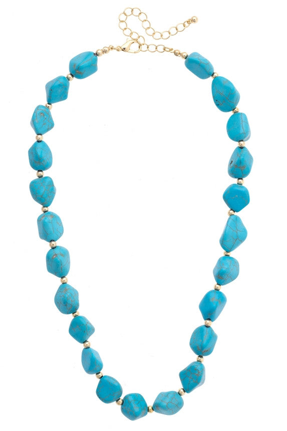 Canvas Angel Fire Beaded Necklace in Turquoise