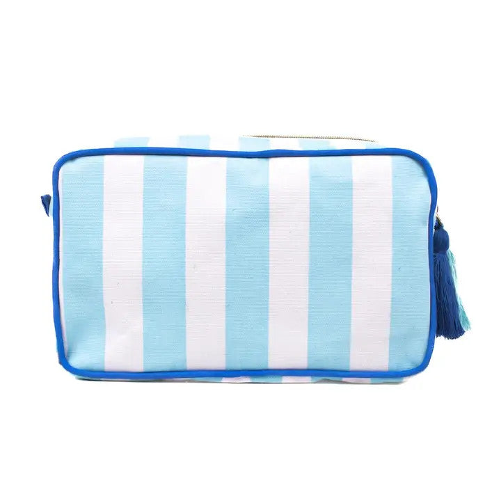 The Royal Standard Megan Cosmetic Bag - White & Blue