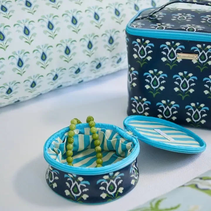 Laura Park Rosemary Indigo Round Jewelry Case