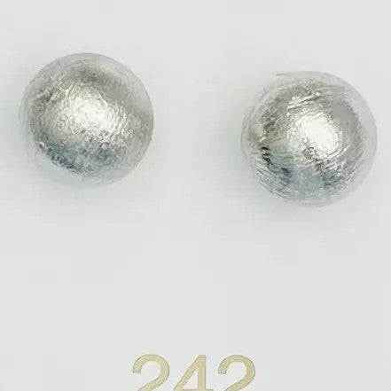 Two Forty Two Chic - Big Ball Stud - Brushed Silver