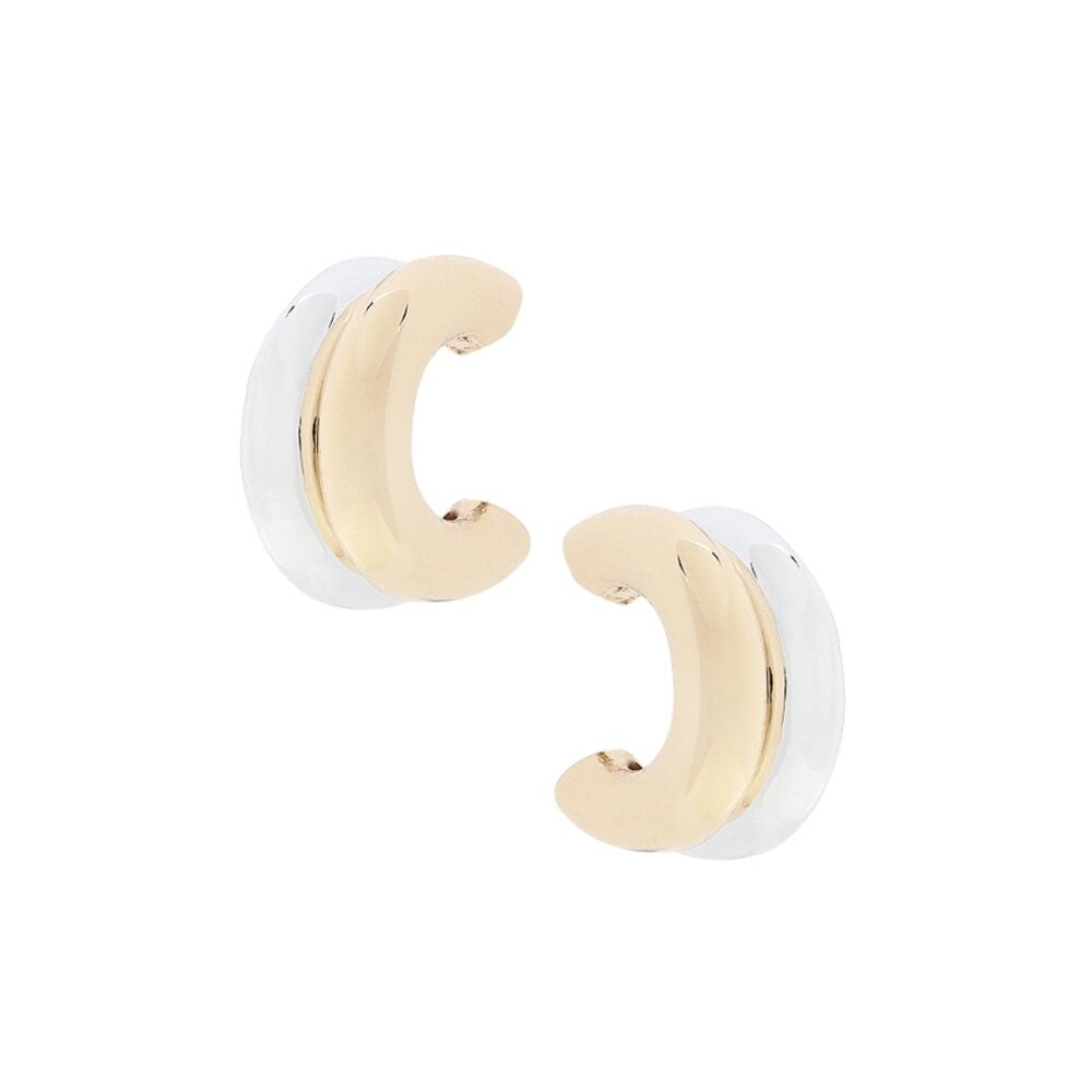 Canvas Dylan Mini Double Hoop Earrings in Shiny Two Tone