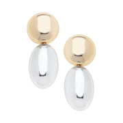 Canvas Beckett Oval Drop Earrings in Shiny Two Tone