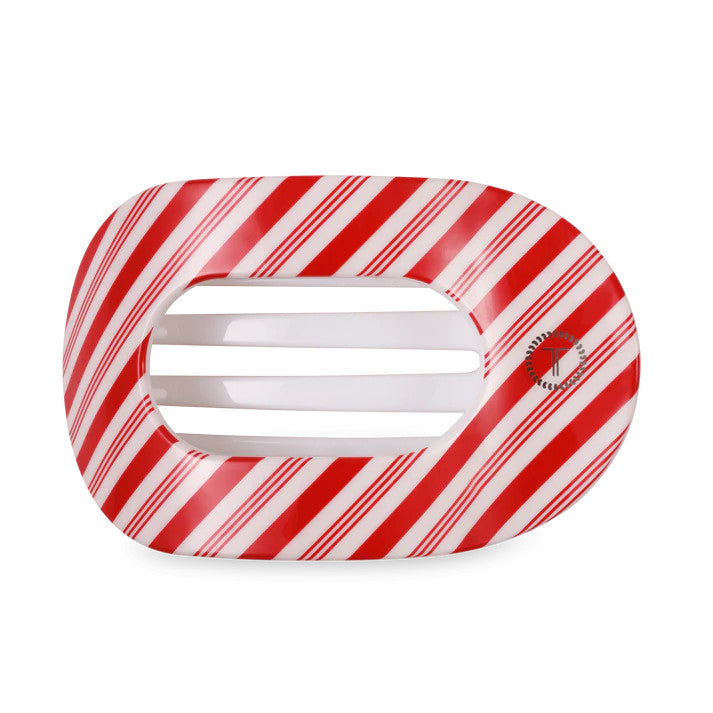 Teleties Candy Cane Crush Large Flat Round Hair Clip