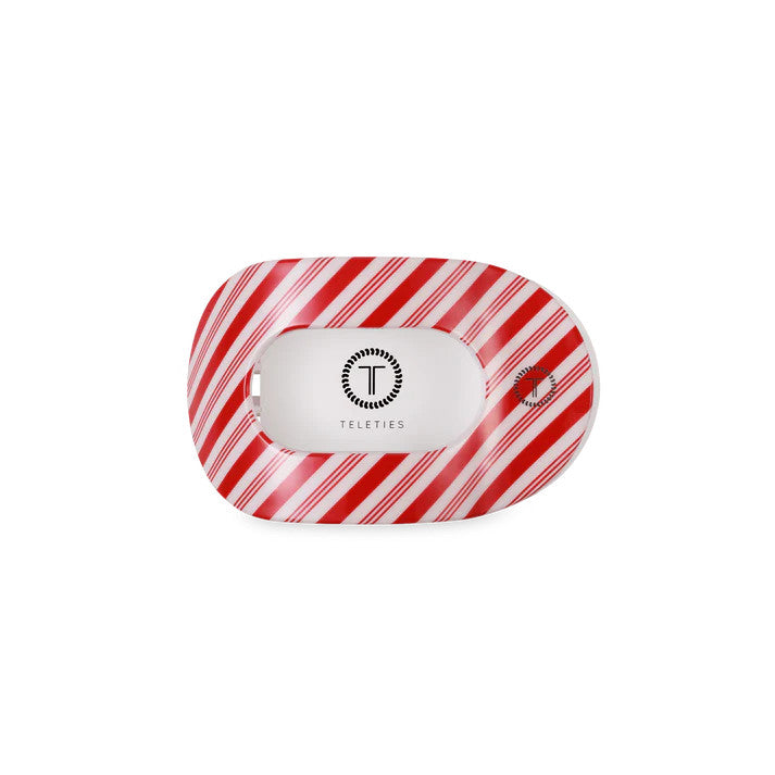 Teleties Candy Cane Crush Small Flat Round Hair Clip