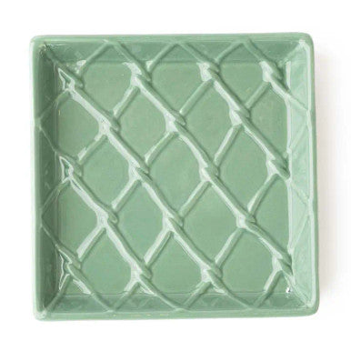 8 Oak Lane Green Textured Beverage Napkin Tray