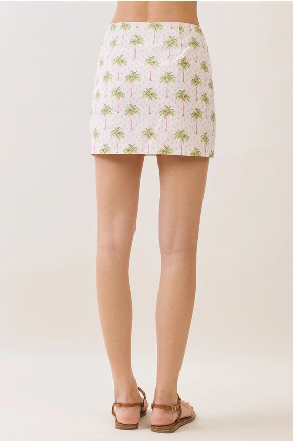 TCEC Women's Palm Tree High Waist Mini Skirt