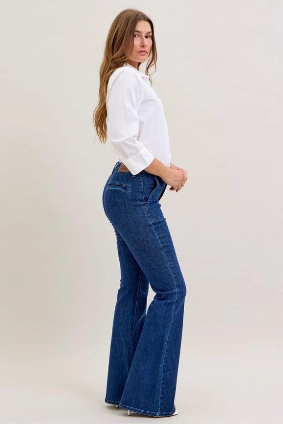 Judy Blue Women's HW Flare with Patch Pockets