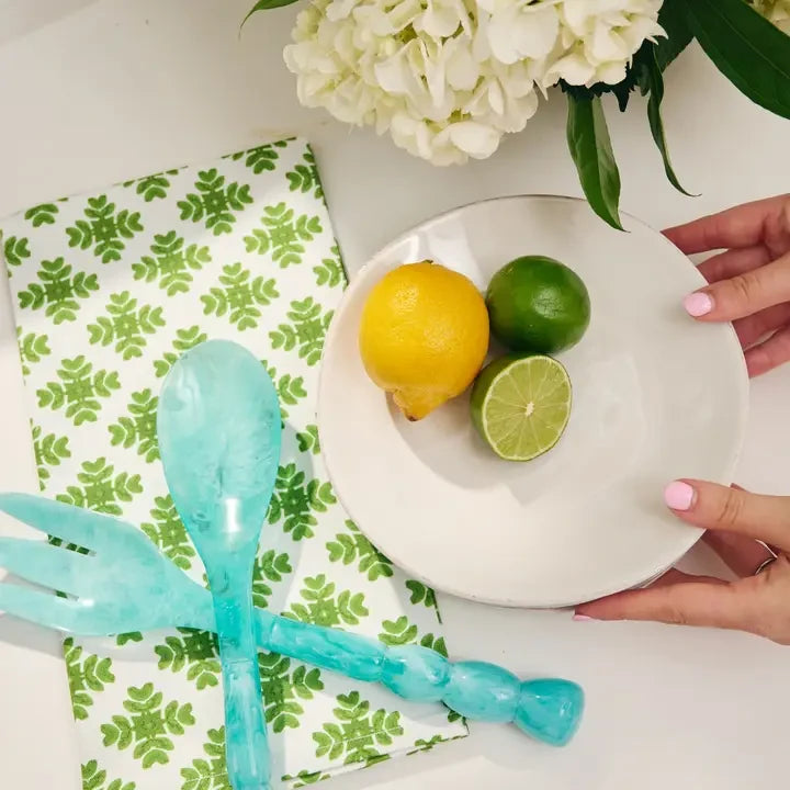 Laura Park Blue Bermuda Salad Servers