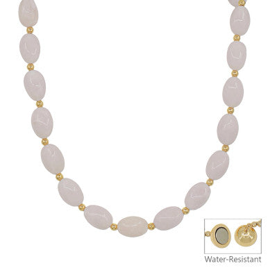 What's Hot White Oval Acrylic Beaded Necklace