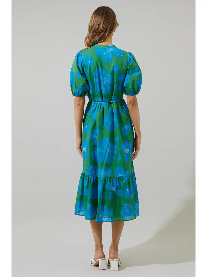 Sugar Lips Women's Rori Floral Beth Button Down Midi Dress