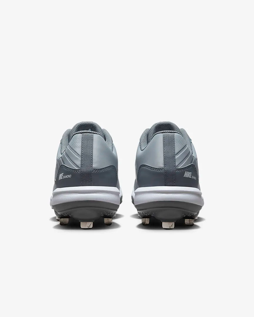 Nike Men's Alpha Huarache Varsity 4 Low Cleats- Wolf Grey
