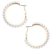 Canvas Lacey Pearl Hoop Earrings - Ivory