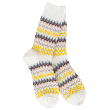 World's Softest Zig Zag Crew Socks - Cloud Multi