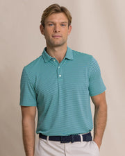 Southern Tide Men's Coastal Breeze Oceanfront Stripe Pique Performance Polo - Gulf Shores