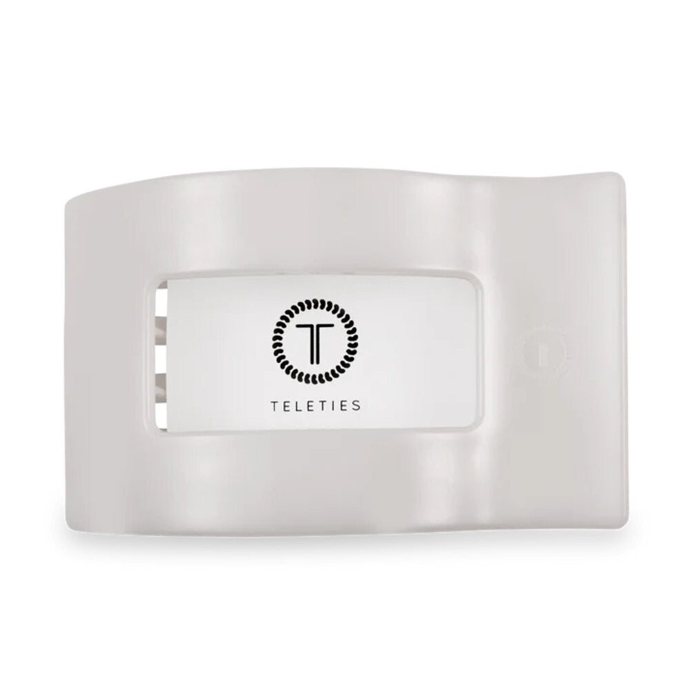 Teleties Coconut White Large Flat Rectangle Hair Clip