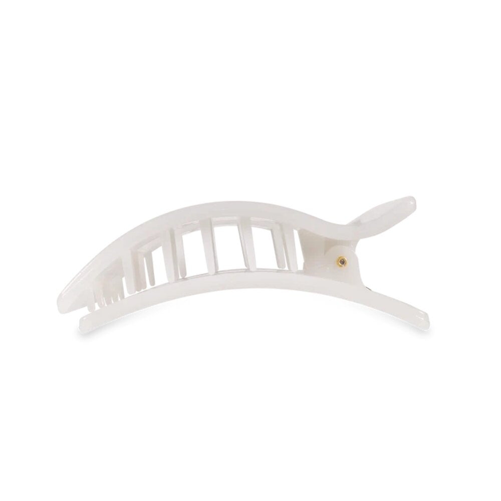 Teleties Coconut White Medium Flat Rectangle Hair Clip