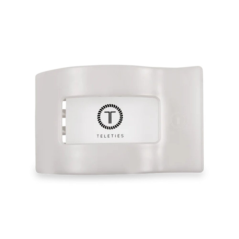 Teleties Coconut White Medium Flat Rectangle Hair Clip