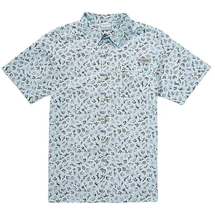 Columbia Men's PFG Wild Cast Camp Shirt - Marine Light on the Hunt