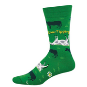 Socksmith Men's Cow Tipping Novelty Crew Socks - Green