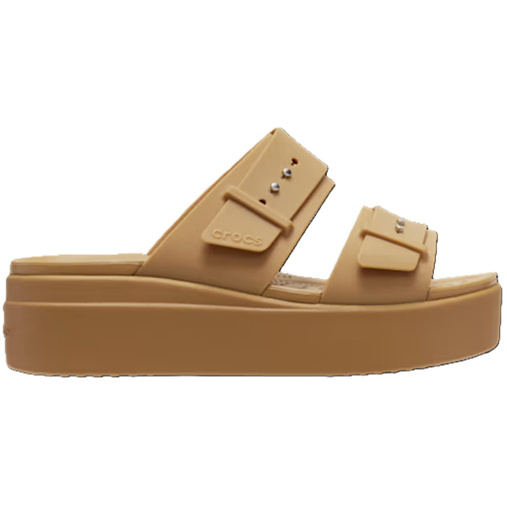 Crocs Women's Brooklyn Buckle Low Wedge Sandals - Umber