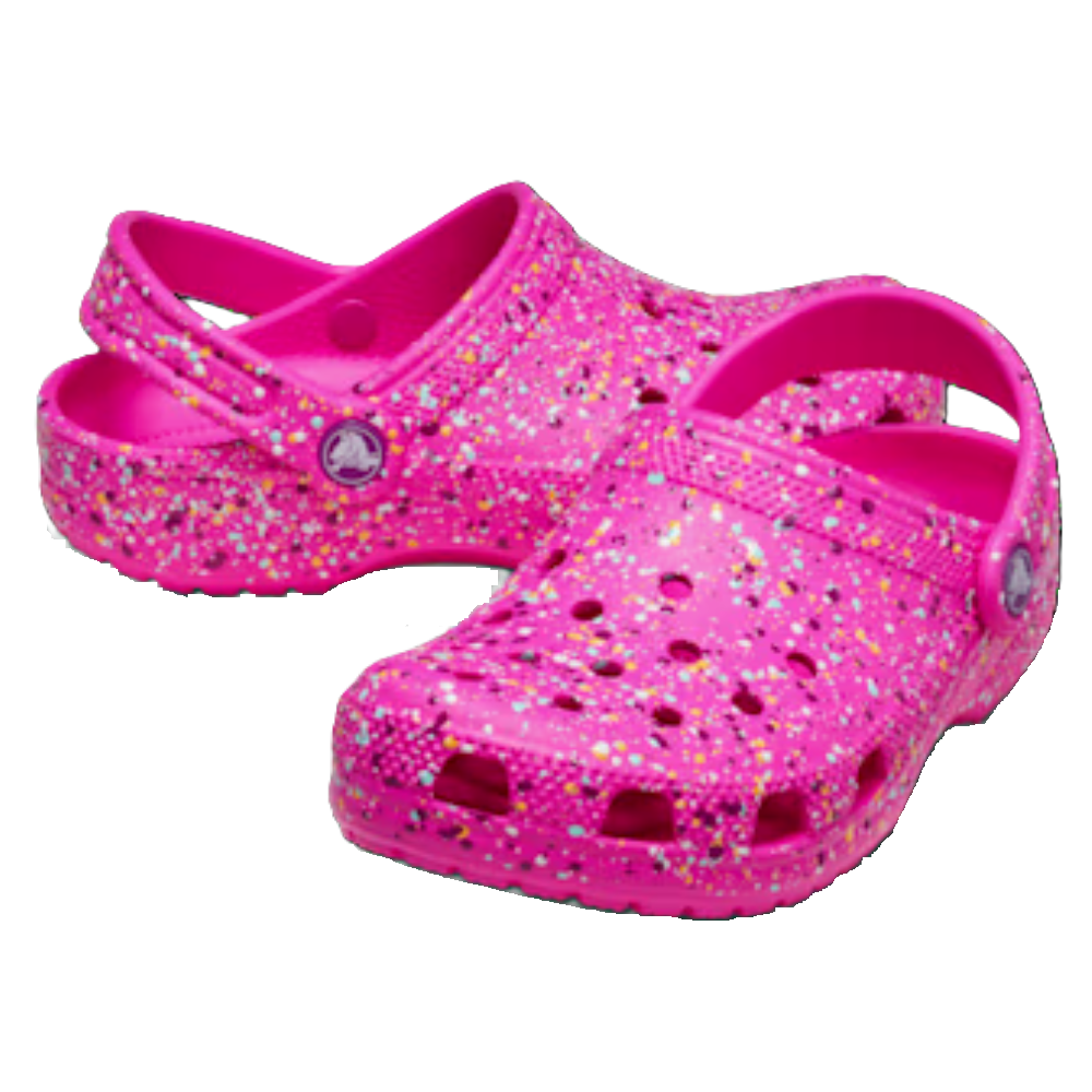Crocs Kids Classic Paint Splatter Clog - Pink Crush/Multi
