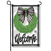 DK Designs Black and White Bow Wreath Glam