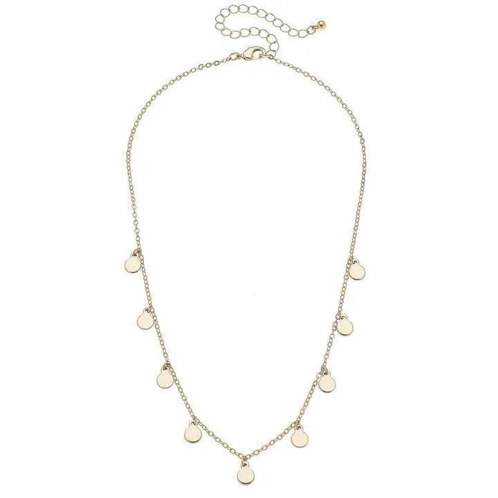 Canvas Greyson Disc Drip Necklace in Shiny Gold