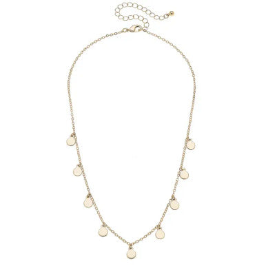 Canvas Greyson Disc Drip Necklace in Shiny Gold